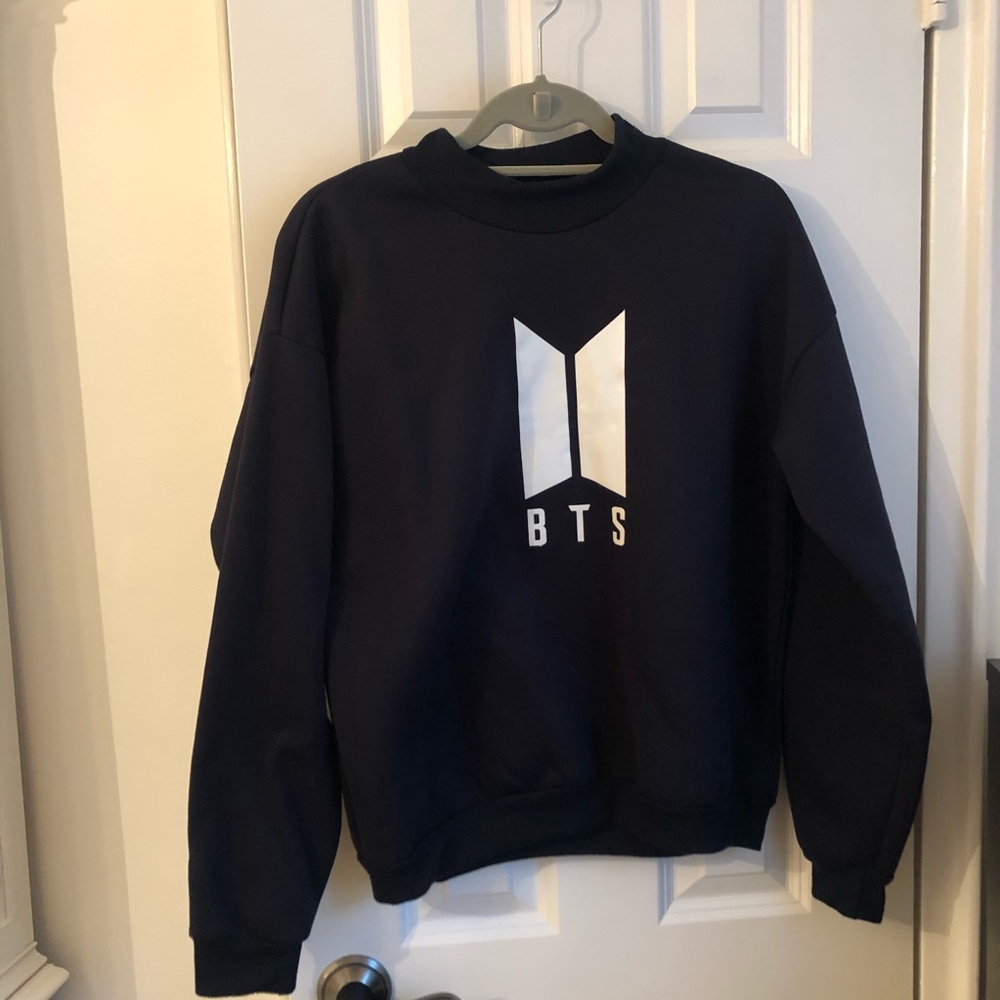 Navy BTS Mock Crewneck Sweatshirt